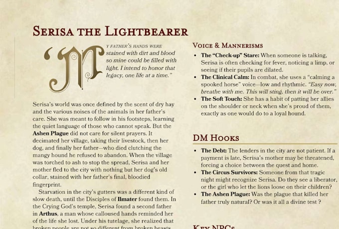 create your dream ttrpg character